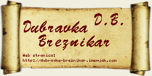 Dubravka Breznikar vizit kartica